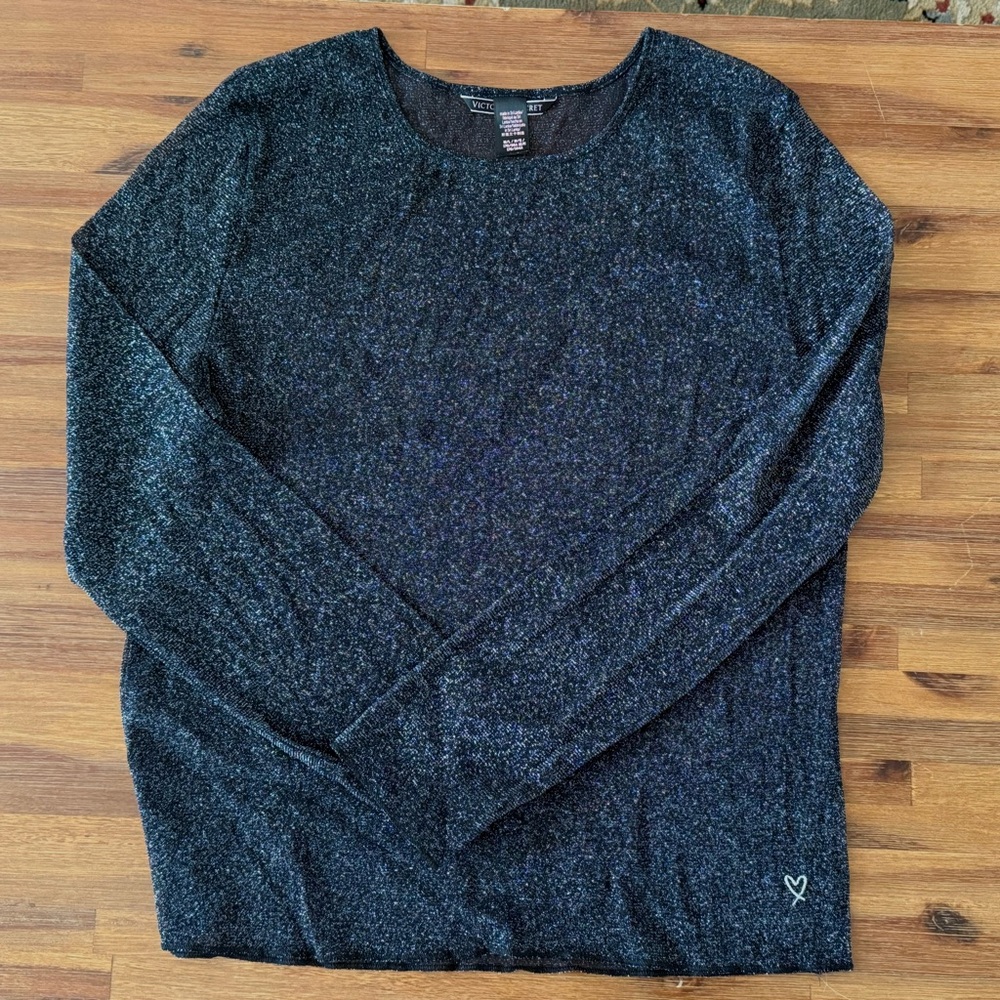 Victoria's Secret Black Blouse with Ribbed Details